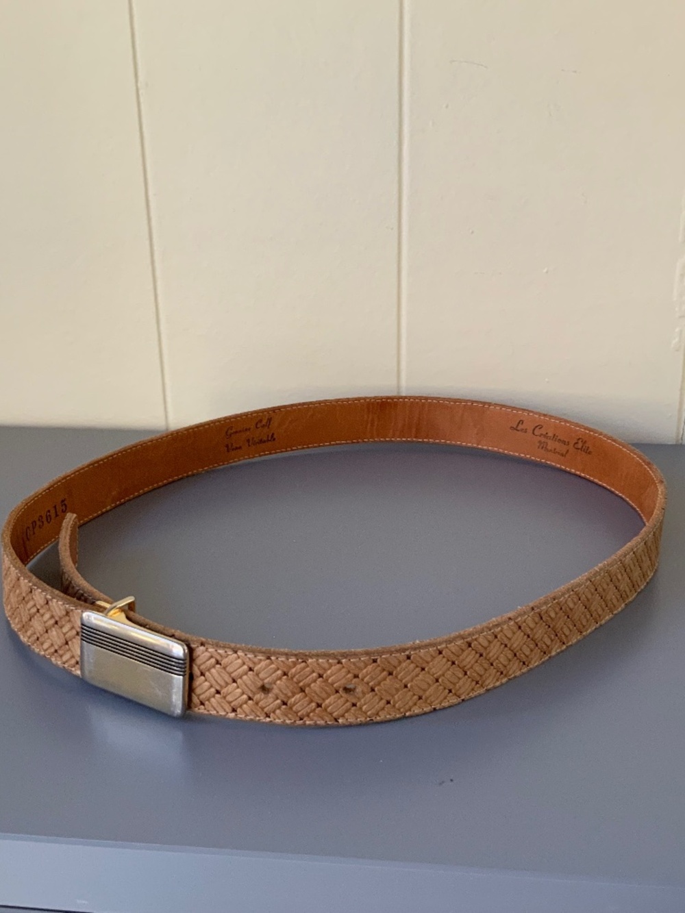 Genuine leather belt (calf) for women, size 30